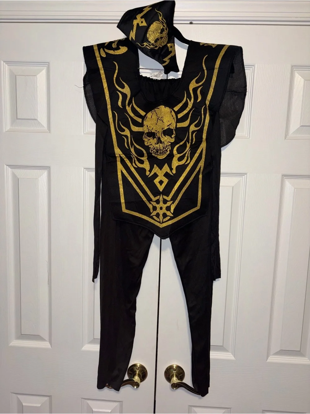 Fun World Div. Skull Tunic Costume Black/Gold XL (14/16)